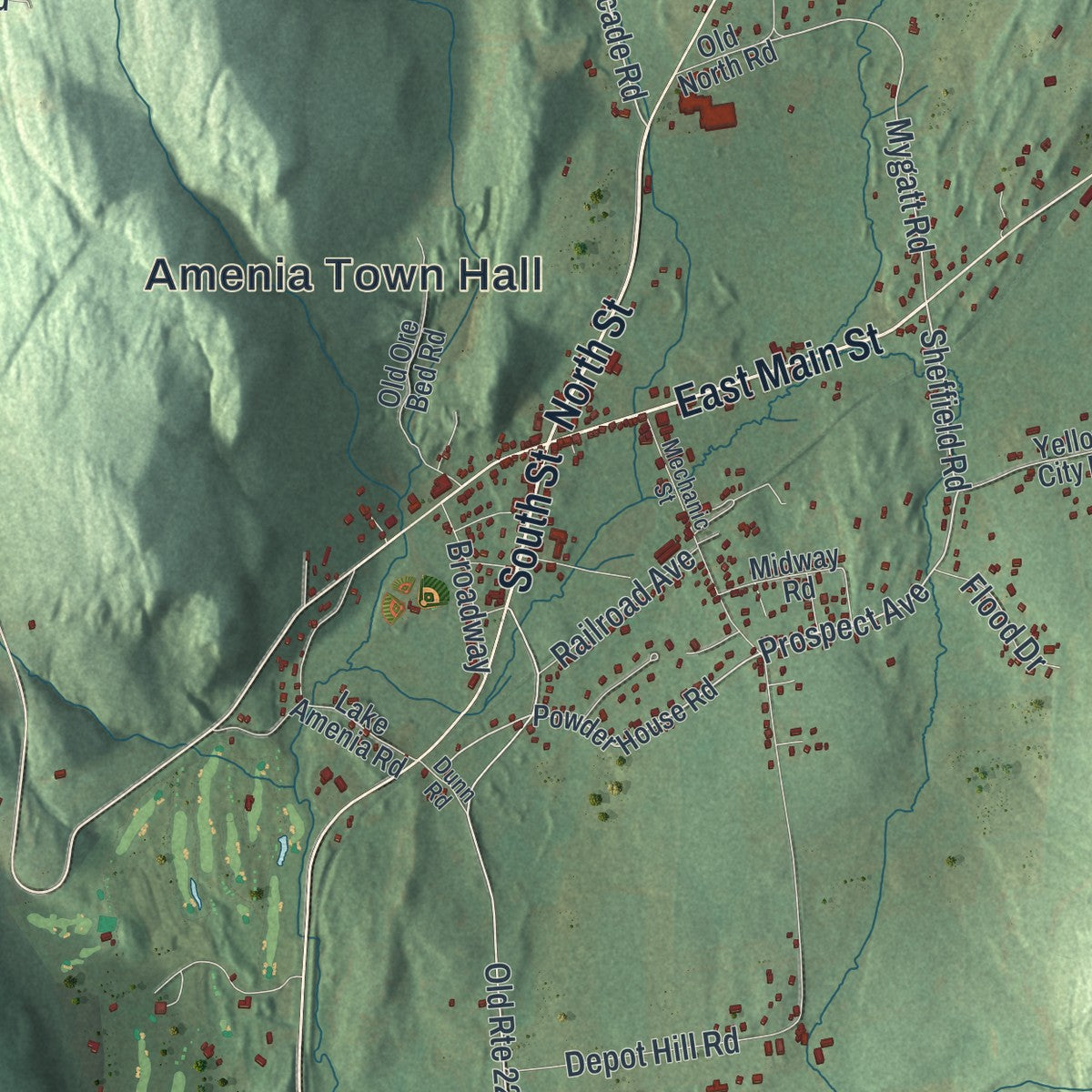 Close-up 1 of the Amenia, New York map artwork