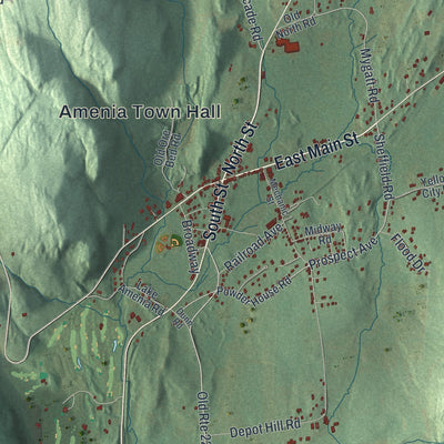 Close-up 1 of the Amenia, New York map artwork