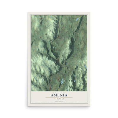 Amenia, New York map print, 12" x 18" Archival Matte Print mockup