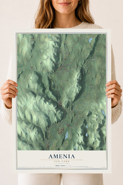 Amenia, New York map print, 18" x 24" Archival Matte Print mockup