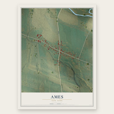 Ames, New York map print, the full design