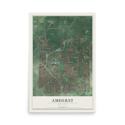 Amherst, New York map print, 12" x 18" Archival Matte Print mockup