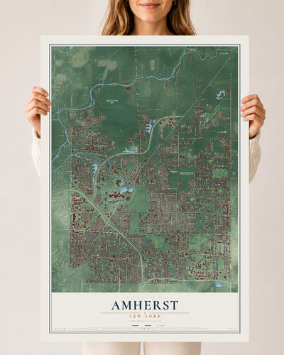 Amherst, New York map print, 24" x 36" Archival Matte Print mockup