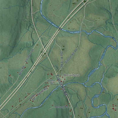 Close-up 2 of the Amity, New York map artwork