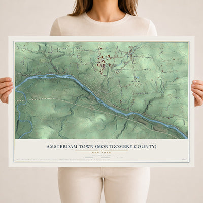 Amsterdam Town (Montgomery County), New York map print, 18" x 24" Archival Matte Print mockup