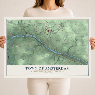 Map of the Town of Amsterdam, Montgomery County, New York, 18 x 24 inch unframed archival matte print