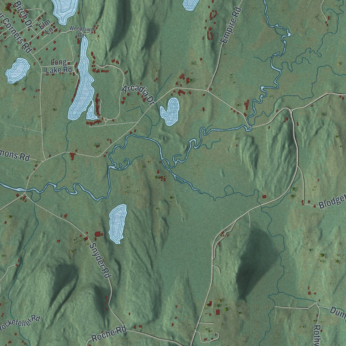 Close-up 2 of the Ancram, New York map artwork