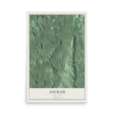 Ancram, New York map print, 12" x 18" Archival Matte Print mockup