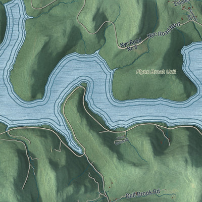 Close-up 1 of the Andes, New York map artwork