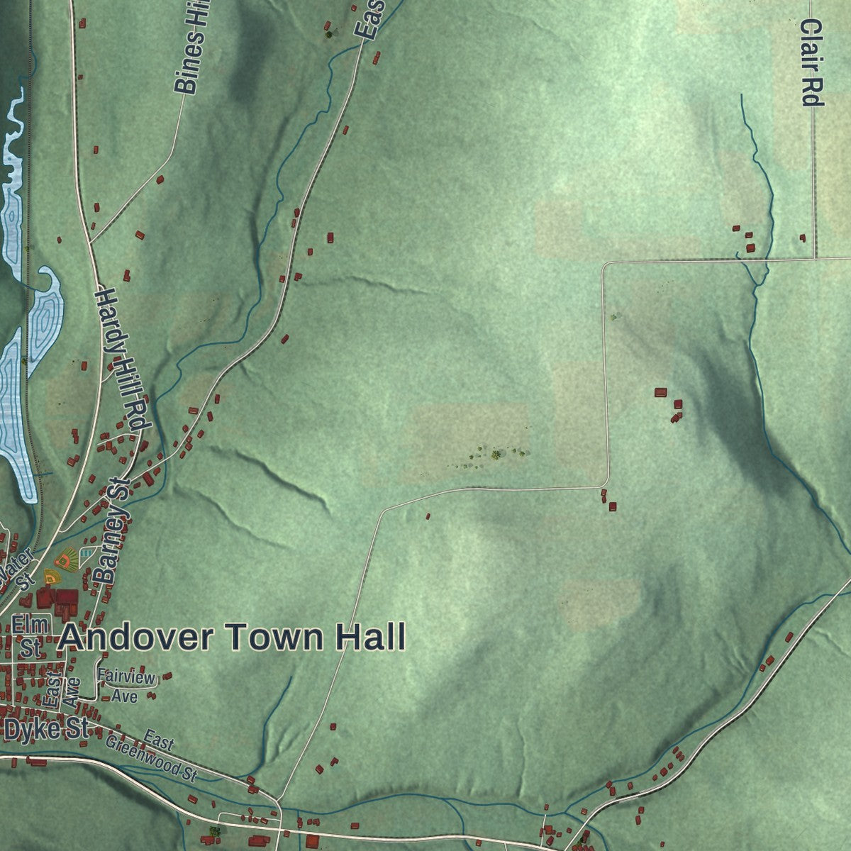 Close-up 1 of the Andover, New York map artwork