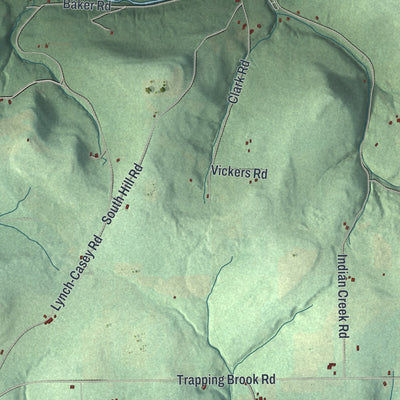 Close-up 2 of the Andover, New York map artwork