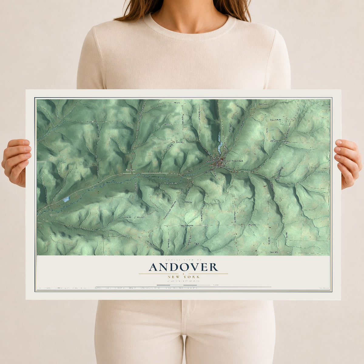Andover, New York map print, 12" x 18" Archival Matte Print mockup