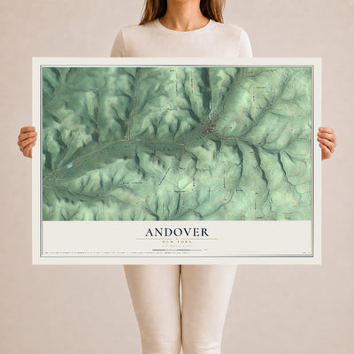 Andover, New York map print, 24" x 36" Archival Matte Print mockup