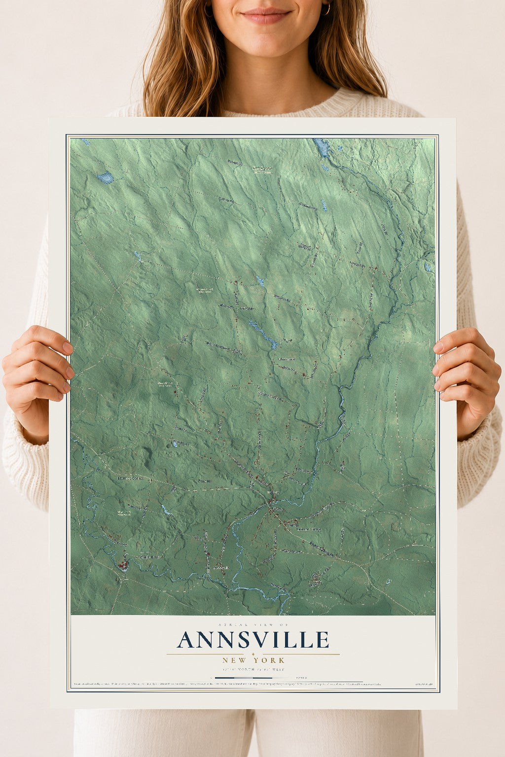 Annsville, New York map print, 18" x 24" Archival Matte Print mockup