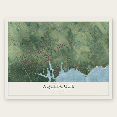 Aquebogue, New York map print, the full design