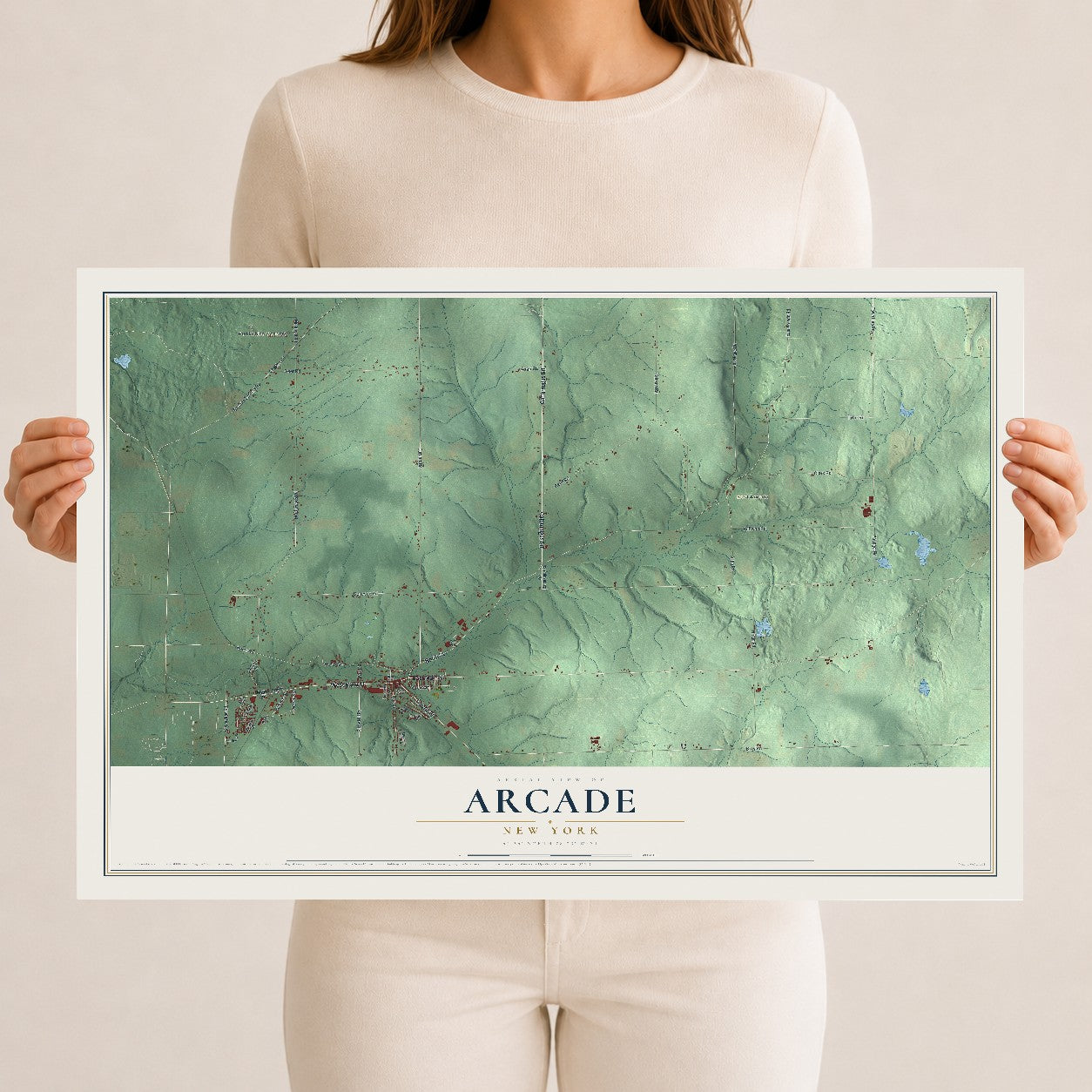 Arcade, New York map print, 12" x 18" Archival Matte Print mockup