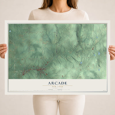 Arcade, New York map print, 18" x 24" Archival Matte Print mockup