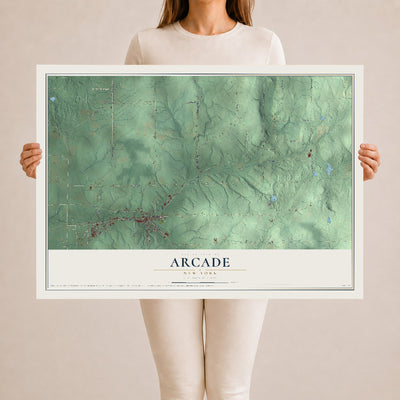 Arcade, New York map print, 24" x 36" Archival Matte Print mockup