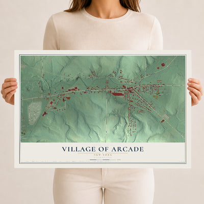 Arcade, New York map print, 12" x 18" Archival Matte Print mockup