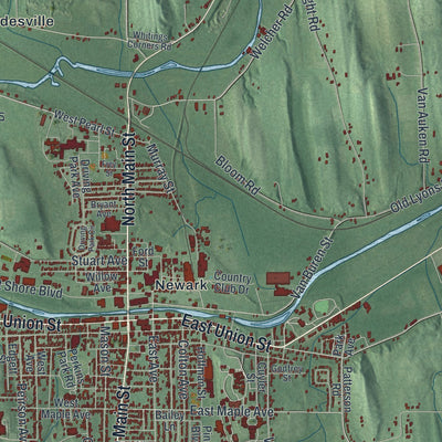 Close-up 1 of the Arcadia, New York map artwork