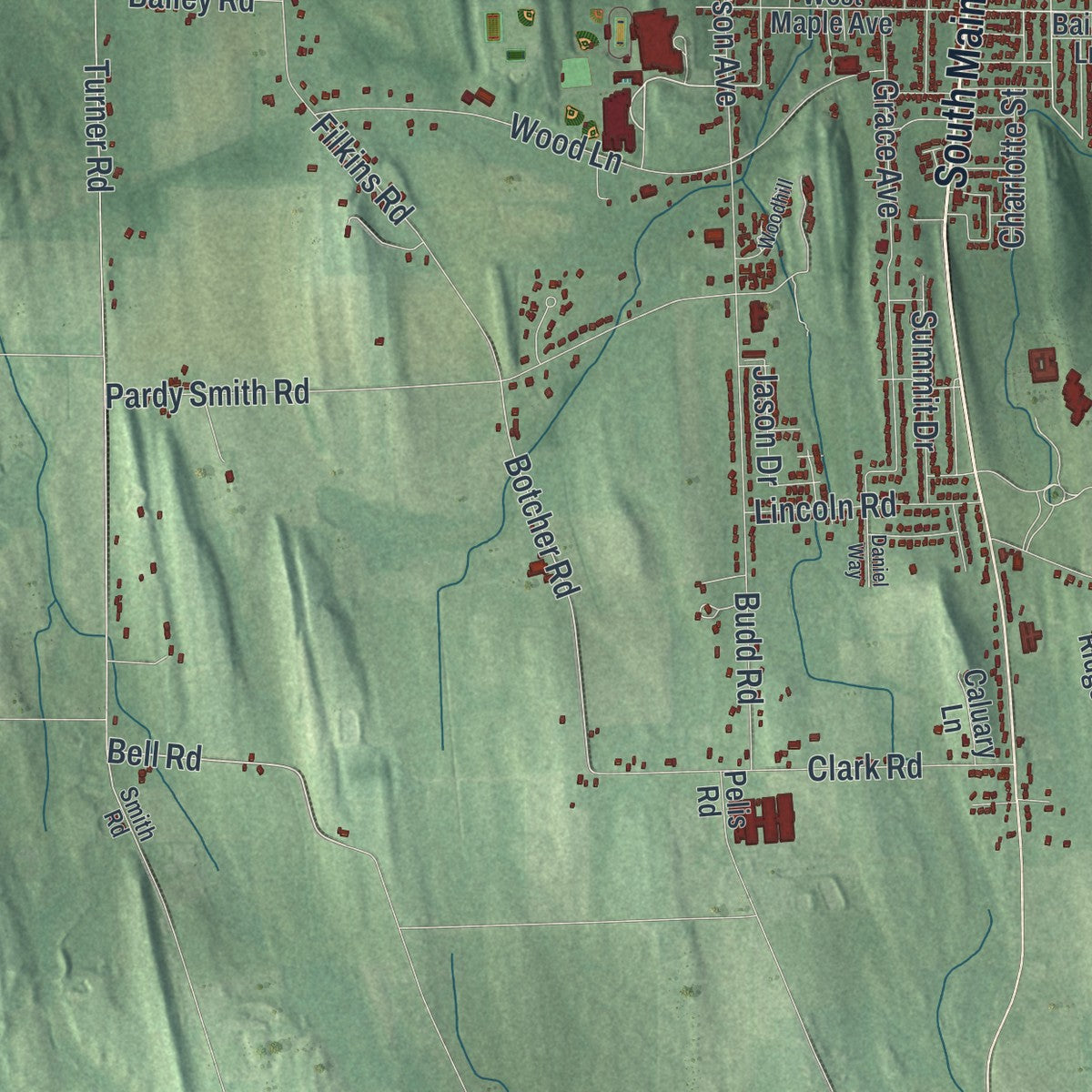 Close-up 2 of the Arcadia, New York map artwork