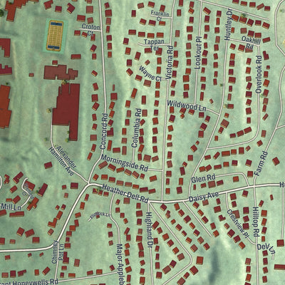 Close-up 1 of the Ardsley, New York map artwork