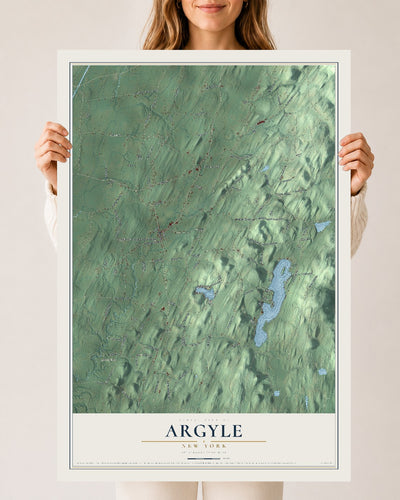 Argyle, New York map print, 24" x 36" Archival Matte Print mockup