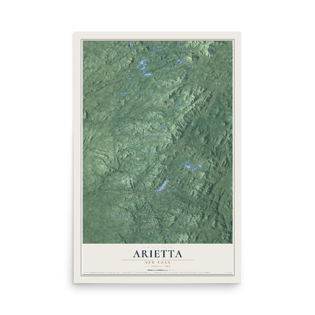 Arietta, New York map print, 12" x 18" Archival Matte Print mockup