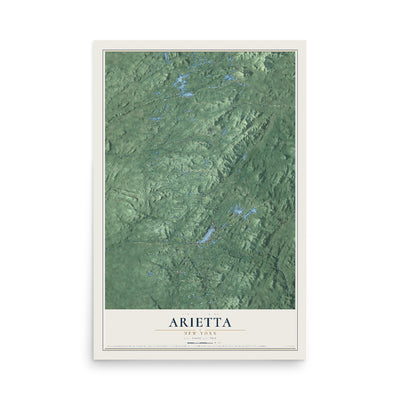 Arietta, New York map print, 12" x 18" Archival Matte Print mockup