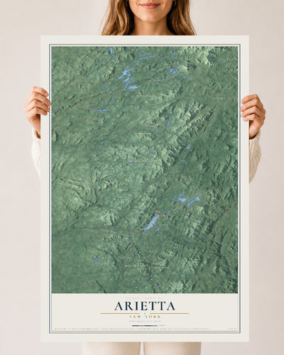 Arietta, New York map print, 24" x 36" Archival Matte Print mockup