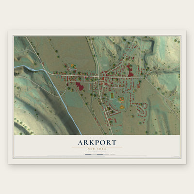 Arkport, New York map print, the full design