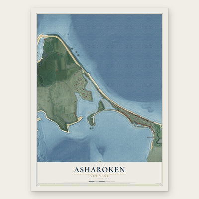 Asharoken, New York map print, the full design