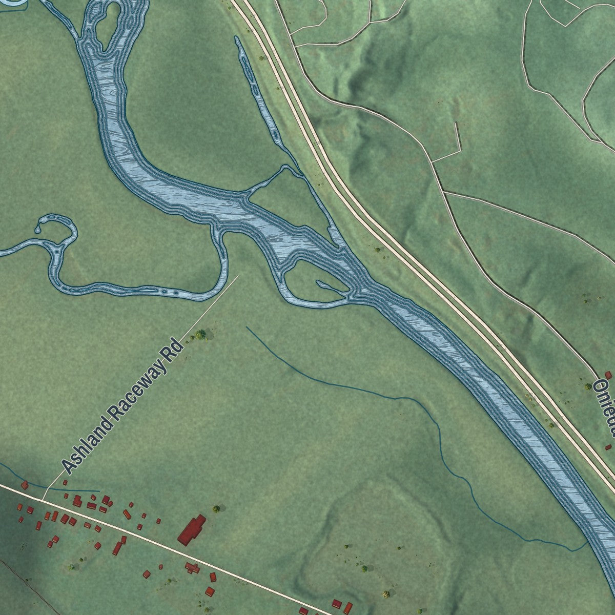 Close-up 2 of the Ashland Town (Chemung County), New York map artwork