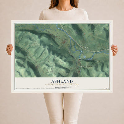 Map of Ashland, Chemung County, New York, 24 x 36 inch unframed archival matte print