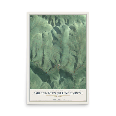 Ashland Town (Greene County), New York map print, 12" x 18" Archival Matte Print mockup