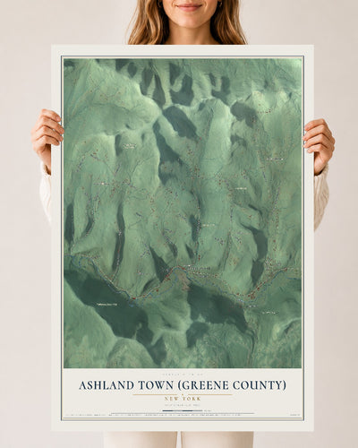 Ashland Town (Greene County), New York map print, 24" x 36" Archival Matte Print mockup
