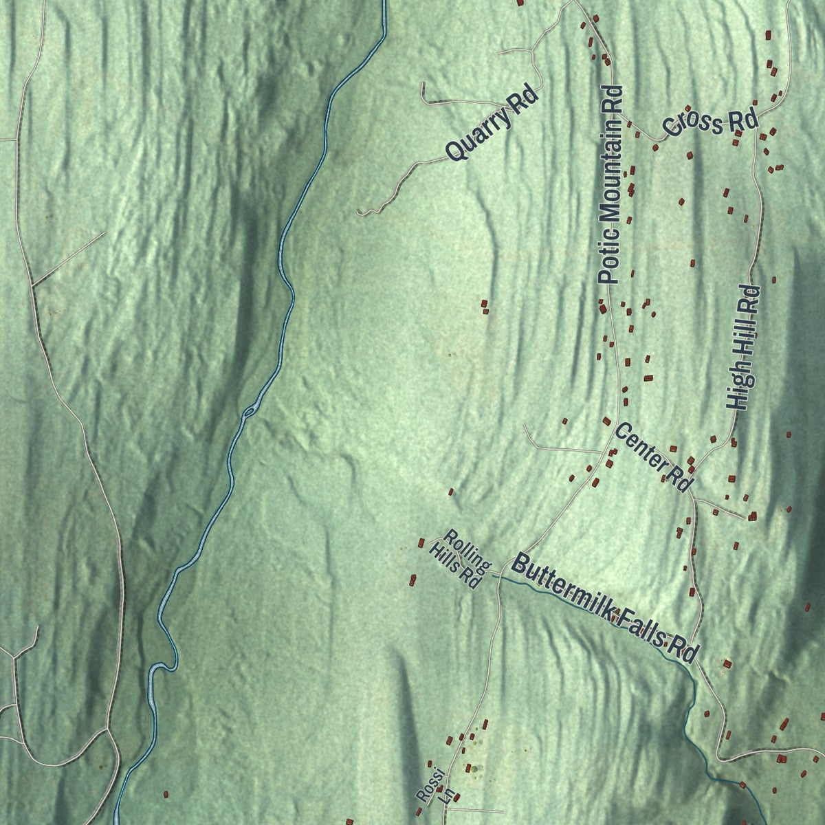Close-up 2 of the Athens, New York map artwork