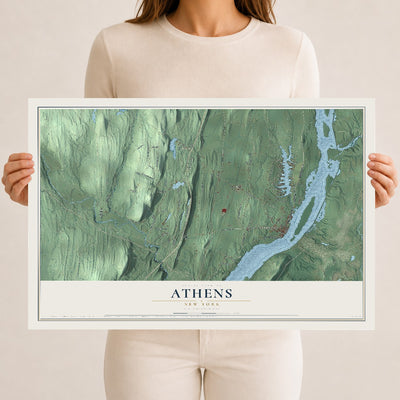 Athens, New York map print, 12" x 18" Archival Matte Print mockup
