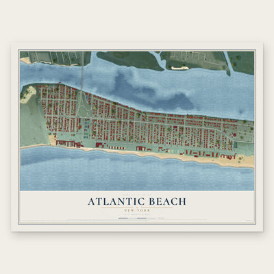 Atlantic Beach, New York map print, the full design