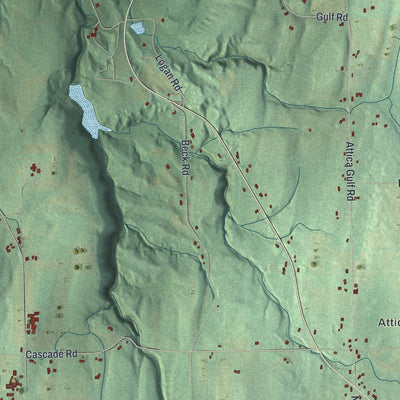 Close-up 2 of the Attica, New York map artwork