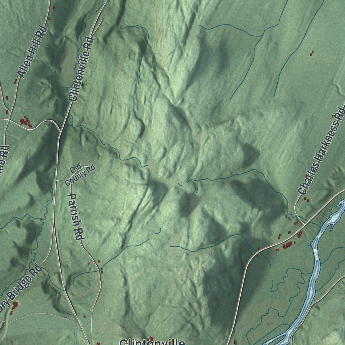 Close-up 2 of the Au Sable, New York map artwork