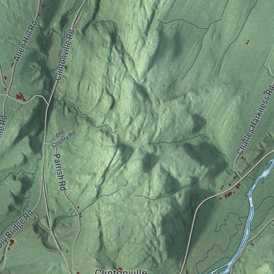 Close-up 2 of the Au Sable, New York map artwork