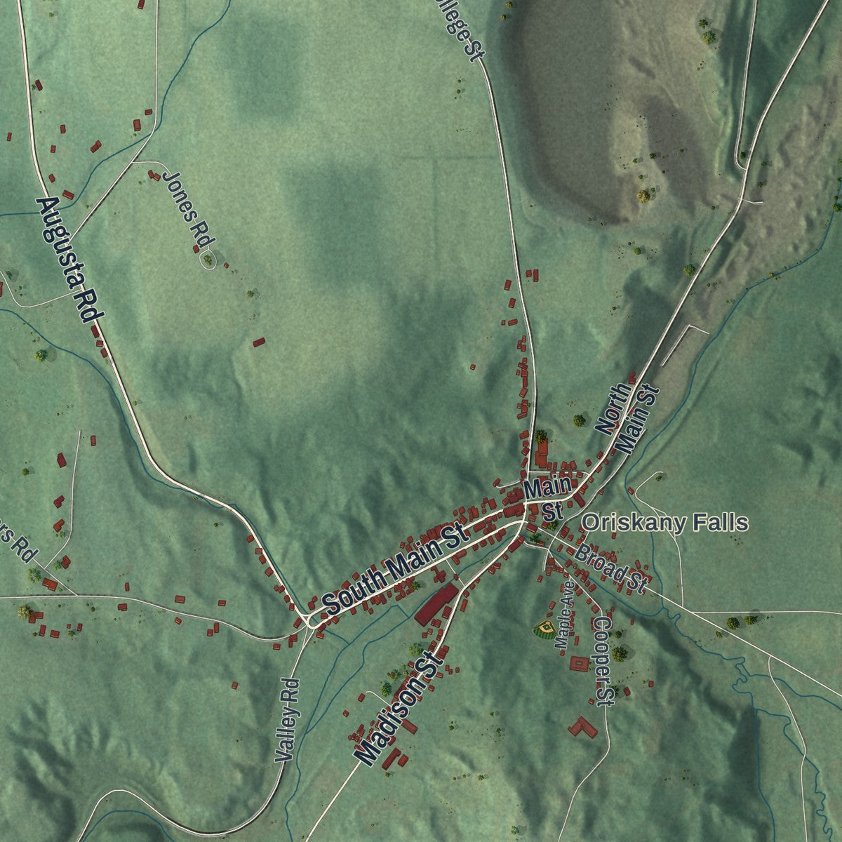 Close-up 1 of the Augusta, New York map artwork