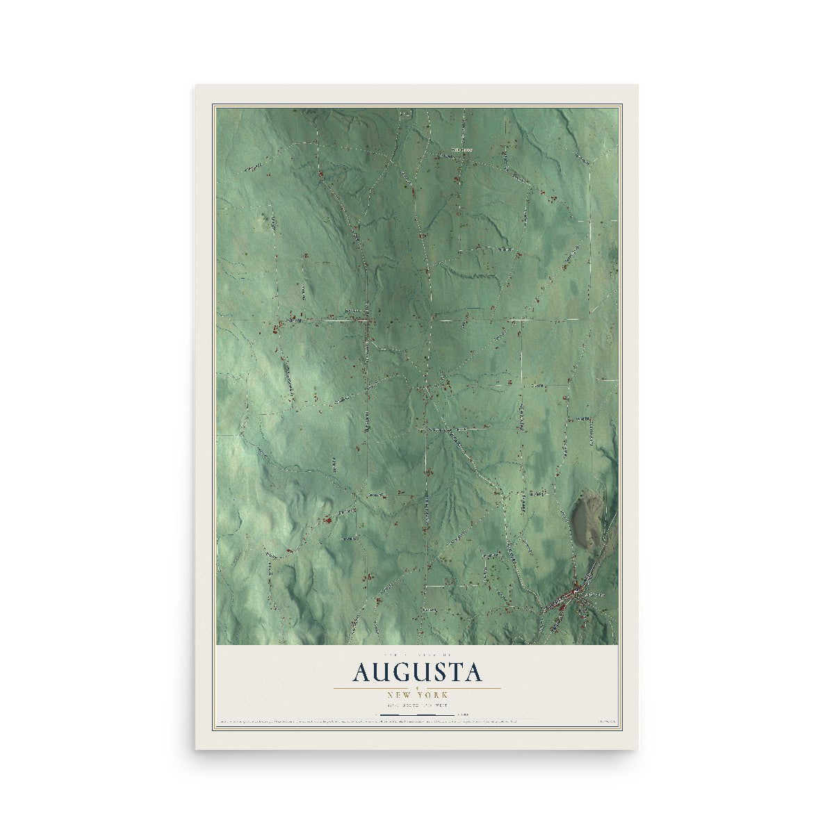 Augusta, New York map print, 12" x 18" Archival Matte Print mockup
