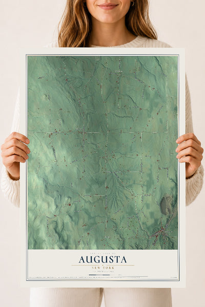 Augusta, New York map print, 18" x 24" Archival Matte Print mockup