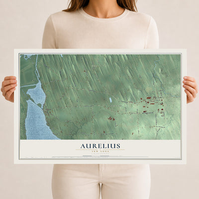 Aurelius, New York map print, 12" x 18" Archival Matte Print mockup