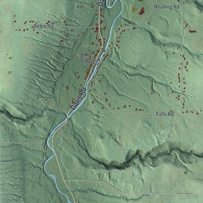 Close-up 2 of the Aurora, New York map artwork