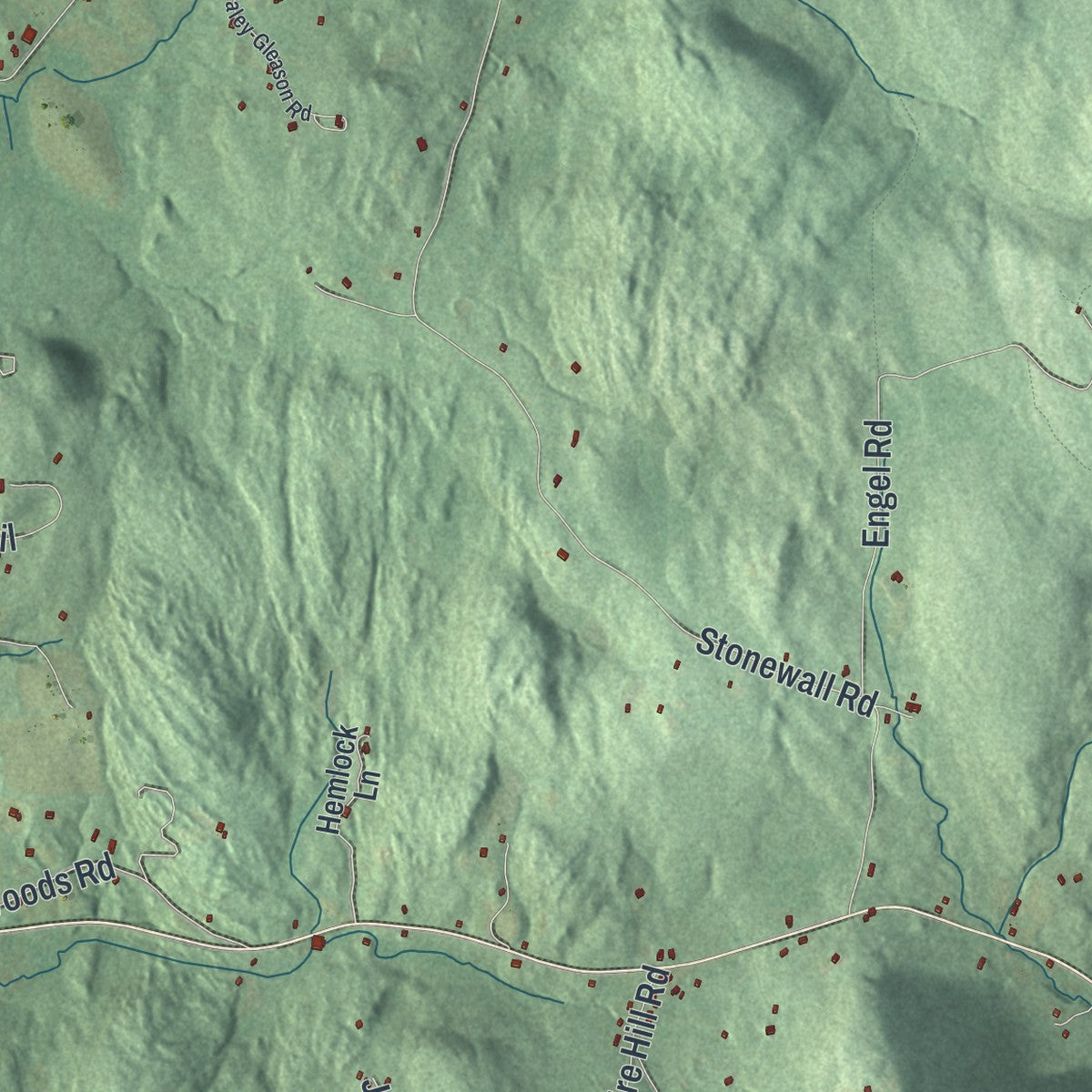 Close-up 1 of the Austerlitz, New York map artwork
