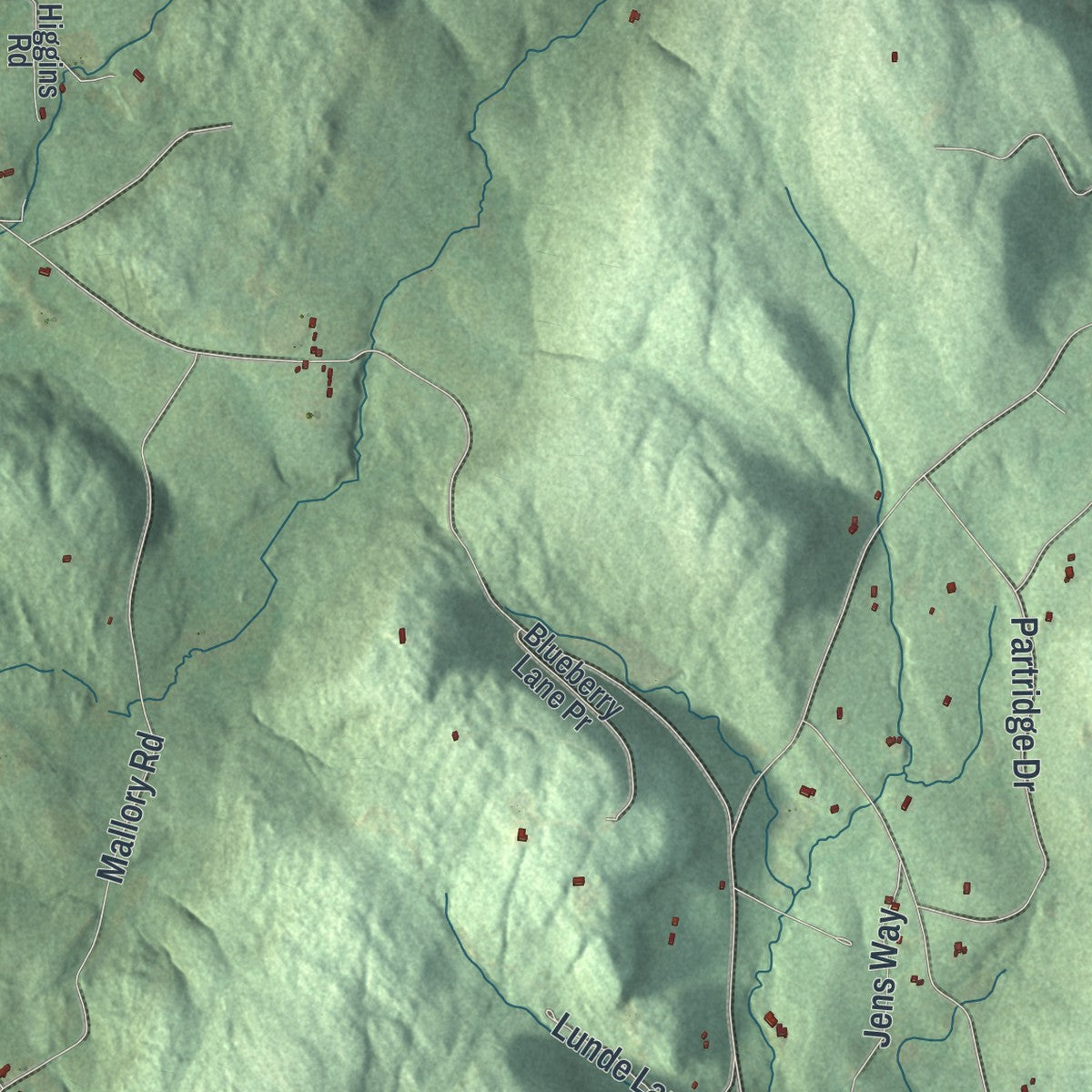Close-up 2 of the Austerlitz, New York map artwork