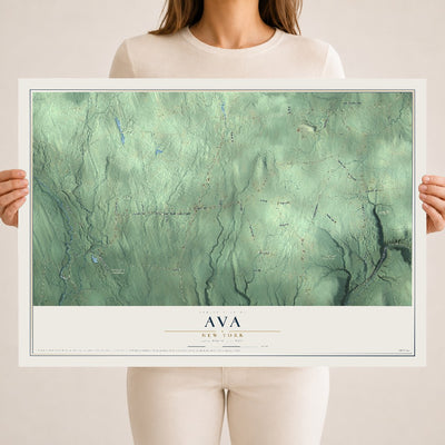 Ava, New York map print, 18" x 24" Archival Matte Print mockup